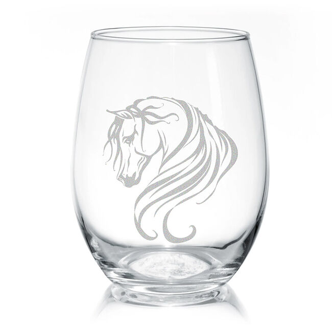 Classy Equine Stemless Wine Glass - Breathless Arabian Horse image number null