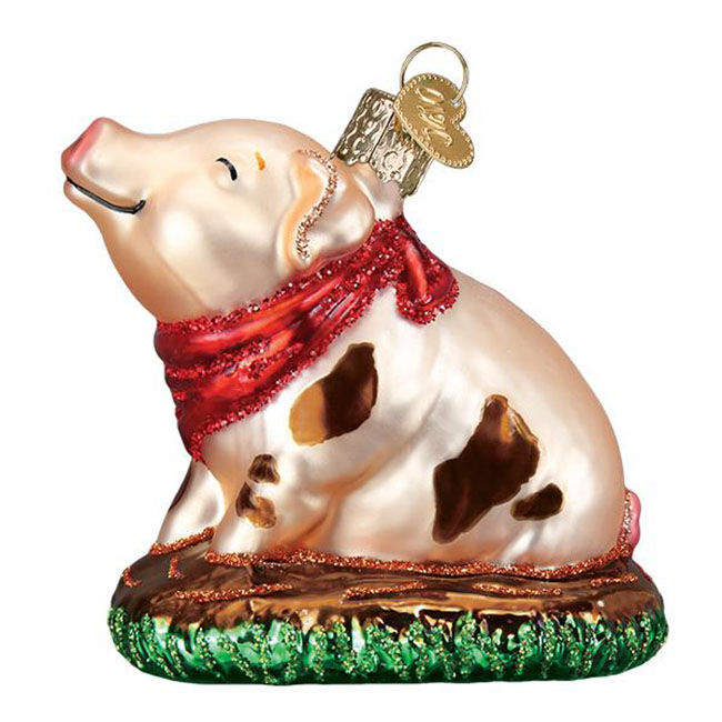 Old World Christmas Ornament - Piggy in the Puddle image number null