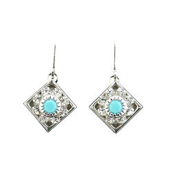 Finishing Touch of Kentucky Earrings - Crystal Diamond - Turquoise