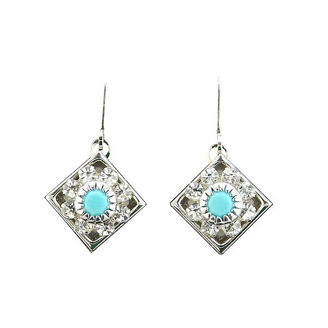 Finishing Touch of Kentucky Crystal/Turquoise Diamond Wire Earrings image number null