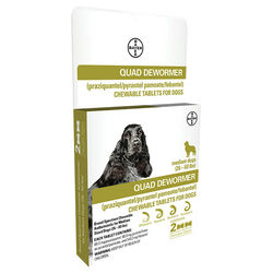 Bayer Chewable Quad Canine Dewormer - 26-60 lbs 2 Count