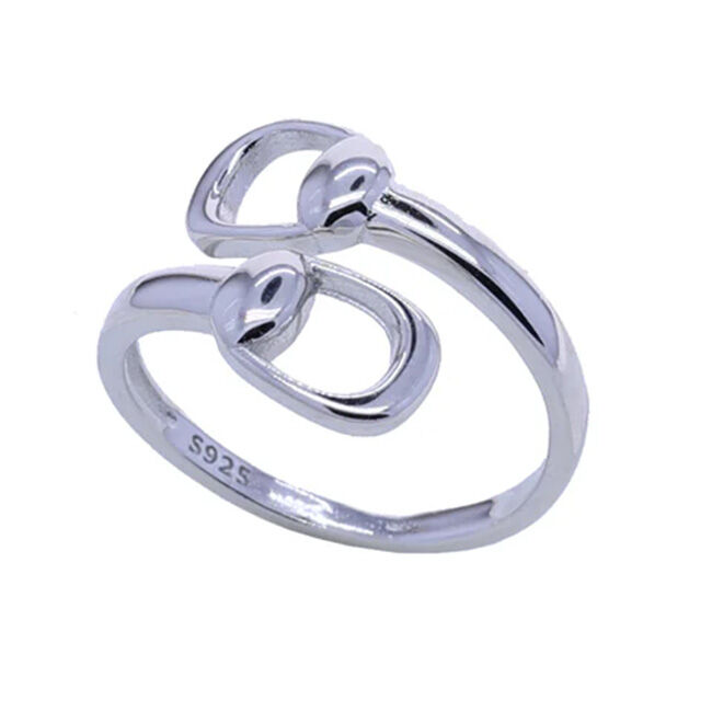 AWST International Snaffle Bit Adjustable Wrap Ring - Sterling Silver image number null
