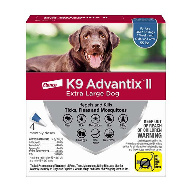 K9 Advantix II Flea & Tick Treatment for Dogs - 4-Pack image number null