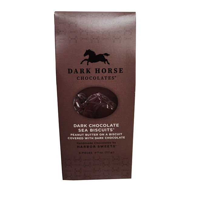 Dark Horse Chocolates Dark Chocolate Peanut Butter Sea Biscuits - 6-Piece Gable Box image number null