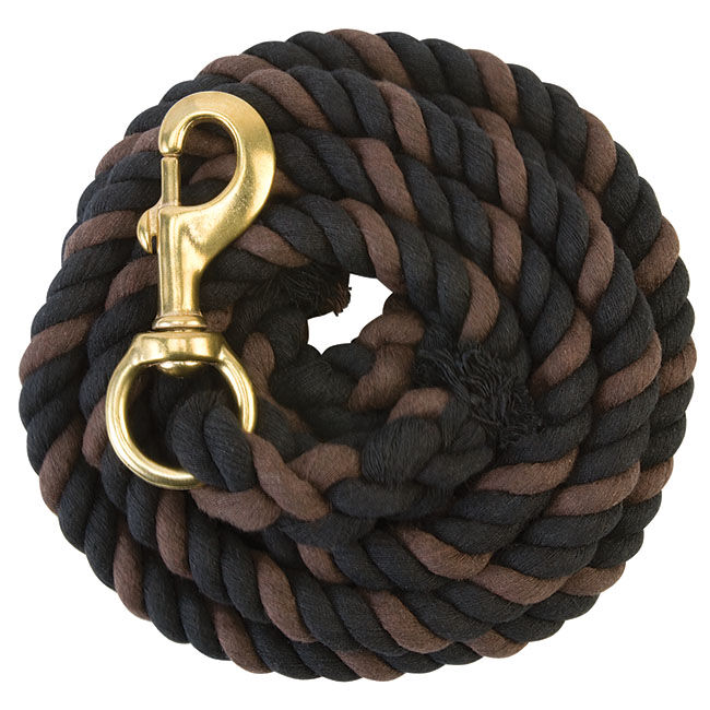 Weaver Equine Striped Cotton Lead Rope with Brass-Plated 225 Snap image number null