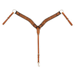 Weaver Equine Turquoise Cross Floral Tooled Contoured Breast Collar