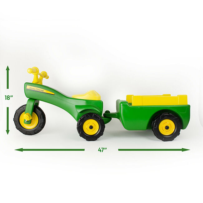 TOMY John Deere Pedal Trike & Wagon image number null