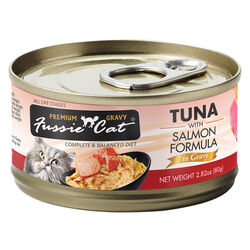 Fussie Cat Premium Gravy Cat Food - Tuna with Salmon Formula in Gravy - 2.8 oz