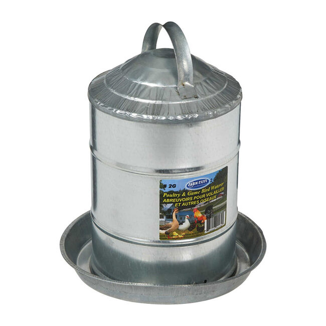 Farm-Tuff Galvanized Poultry and Game Bird Waterer - 2 Gallon image number null