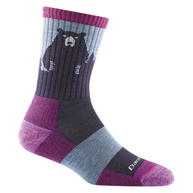 Darn Tough Women's Bear Town Micro Crew Lightweight Hiking Sock - Purple image number null