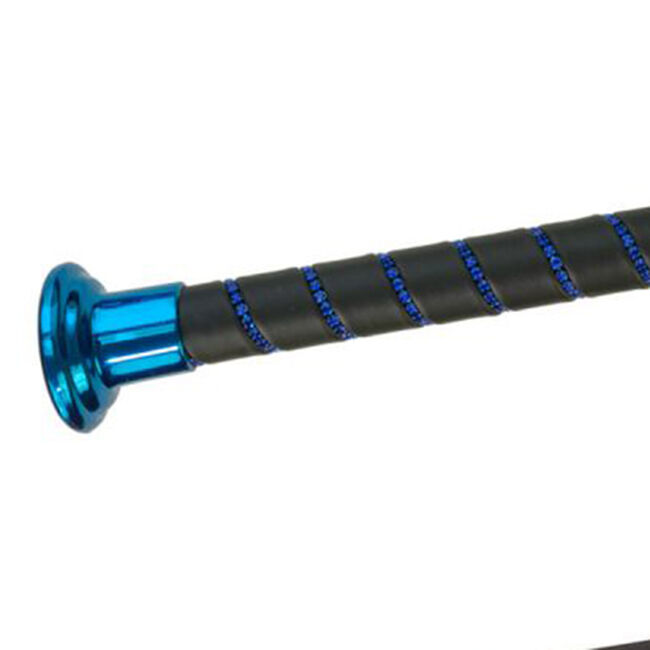 FLECK Fiberglass Dressage Whip with SilkTouch Coating and Blue Crystal Wrapped Grip image number null