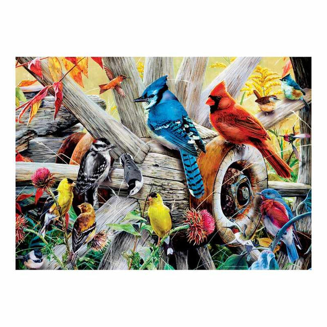 Audubon Linen Textured Puzzle - "Backyard Birds" image number null