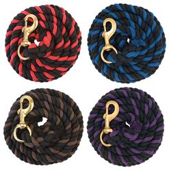 Weaver Equine Striped Cotton Lead Rope with Brass-Plated 225 Snap