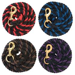 Weaver Equine Striped Cotton Lead Rope with Brass-Plated 225 Snap
