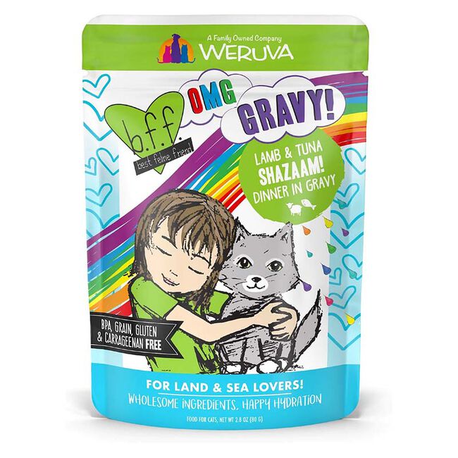 Weruva BFF OMG Cat Food - Shazaam! Lamb & Tuna Dinner in Gravy - 2.8 oz image number null