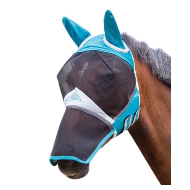 Shires Fine Mesh Fly Mask with Ears & Nose - Teal image number null