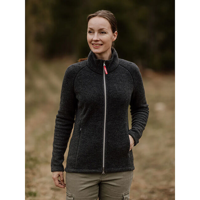 Ruskovilla Women's 100% Organic Merino Wool Fleece Jacket - Anthracite image number null