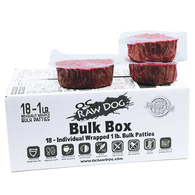 OC Raw Frozen Raw Dog Food Patties - Duck & Produce Recipe image number null