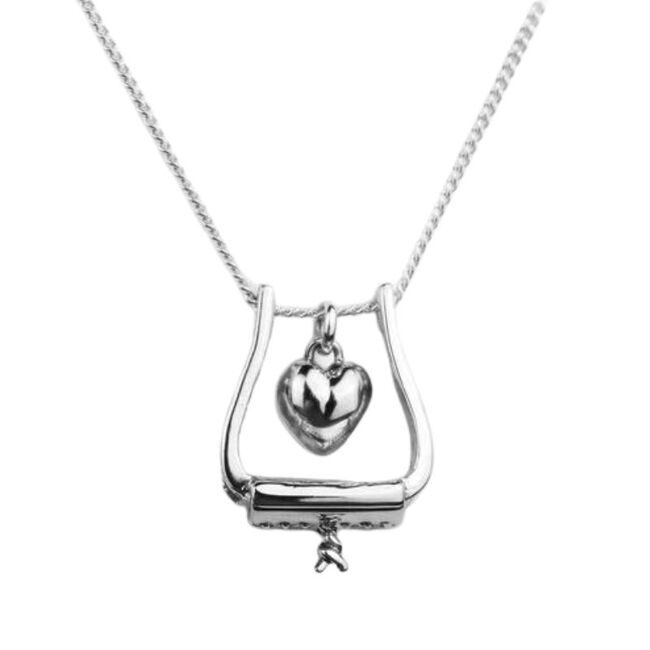 Loriece Western Stirrup Heart Horse Necklace image number null
