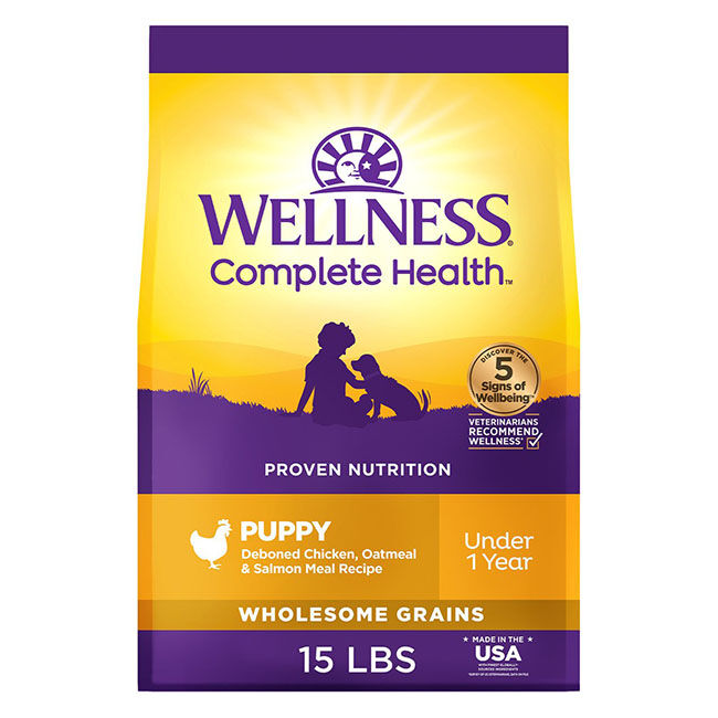 Wellness Complete Health Puppy Food - Deboned Chicken, Oatmeal & Salmon Meal Recipe - 15 lb image number null