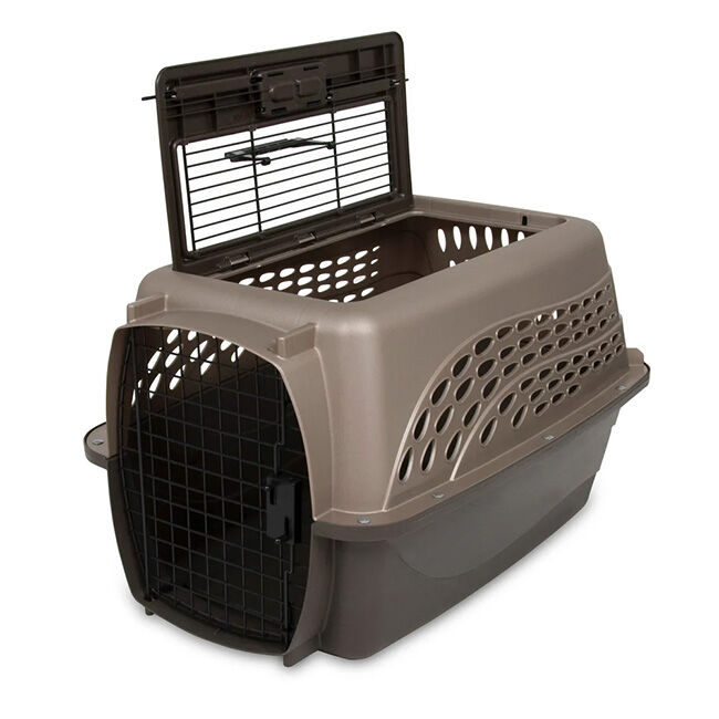 Petmate 2-Door Dog & Cat Kennel - 24" - Metallic Pearl Tan/Coffee Grounds image number null