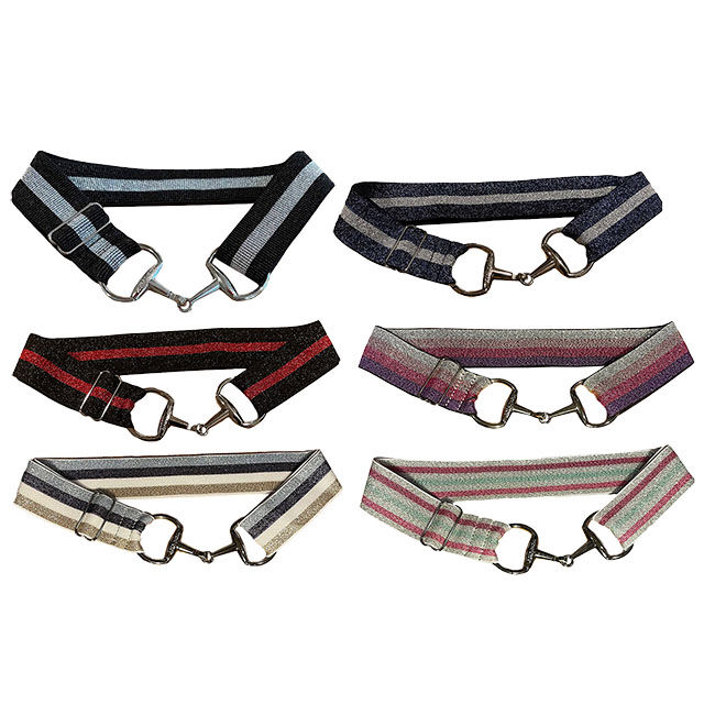 Anademi Stretch Belt with Silver-Tone Bit Buckle - Shimmers image number null