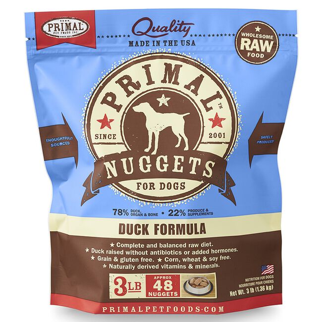 Primal Raw Frozen Nuggets for Dogs - Duck image number null
