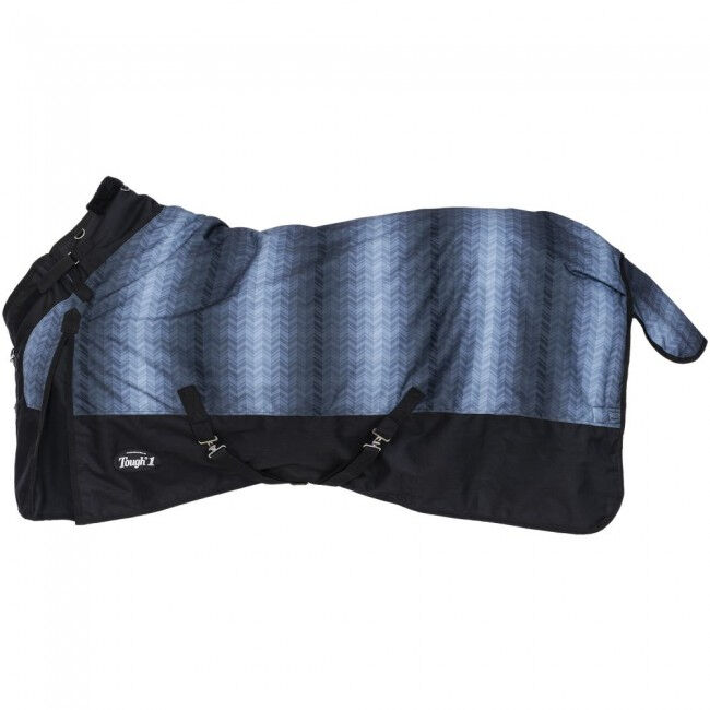 Tough1 1200D Chevron Turnout Blanket with Snuggit Neck Gray image number null