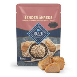Blue Buffalo Tender Shreds Dog Food Topper - Salmon & Chicken in Savory Broth - 2.5 oz