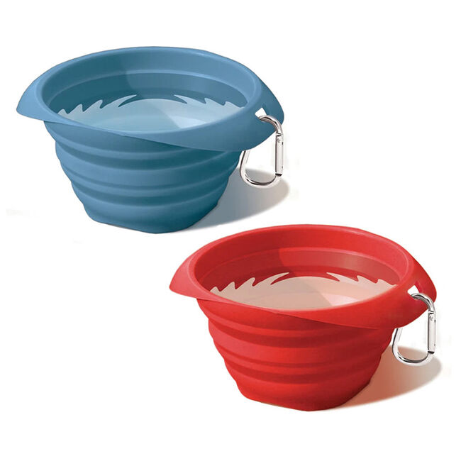 Collapsible Water Bucket Horses Trail Riding RED