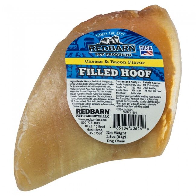 Redbarn Cheese n' Bacon Filled Hoof Dog Treat image number null