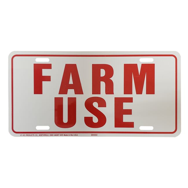 "Farm Use" Vehicle ID Tag image number null