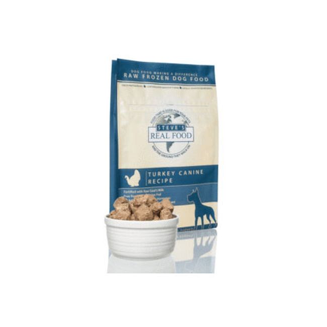Steve's Raw Frozen Turkey Recipe Dog Food Nuggets 5 lb