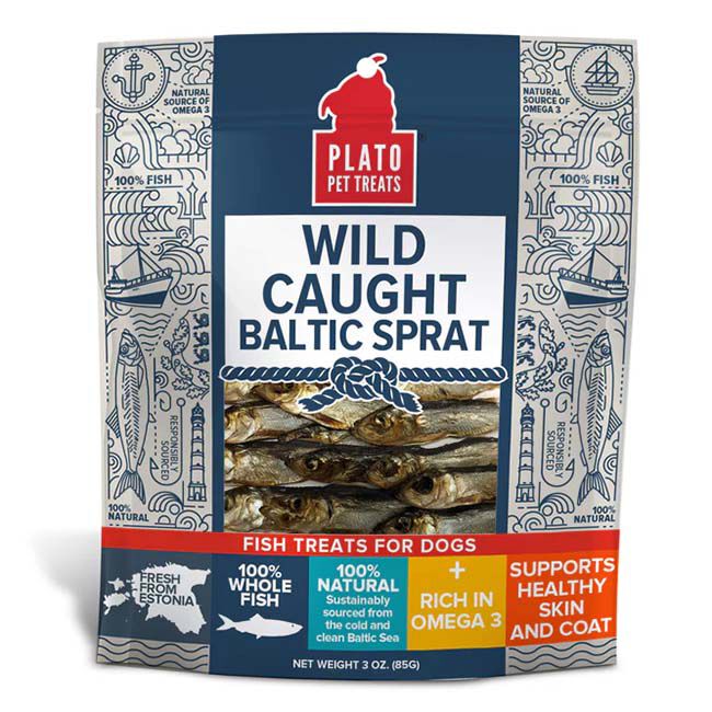 Plato Wild Caught Baltic Sprat Fish Treats for Dogs image number null