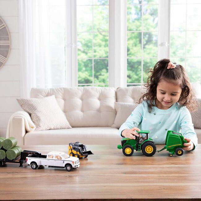 TOMY John Deere 1:32 Scale Round Bale Haying Set image number null