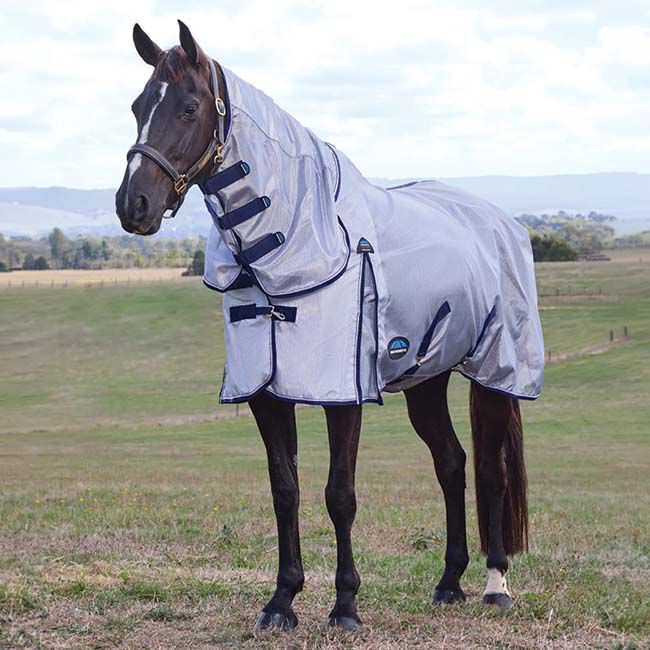 WeatherBeeta ComFiTec Hexi Shield Fly Sheet Combo - Silver/Navy/White image number null