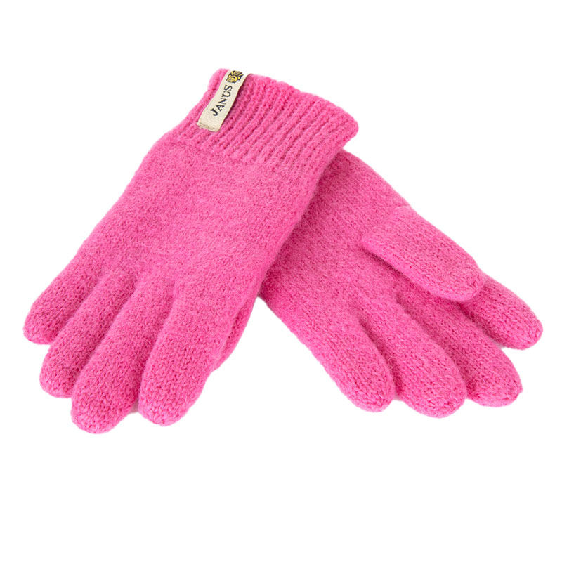 Pink wool shop gloves
