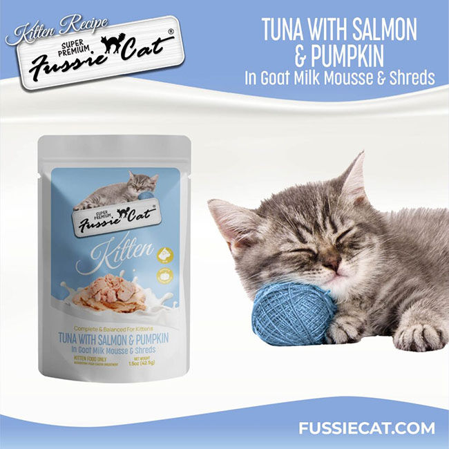 Fussie Cat Goat Milk Mousse for Kittens - Tuna with Salmon & Pumpkin - 1.5 oz image number null