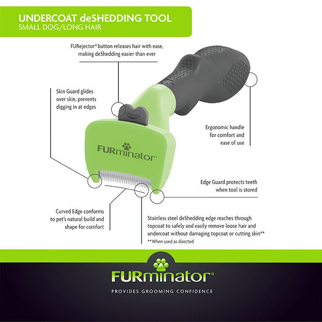 FURminator Undercoat deShedding Tool for Small Dogs with Long Hair image number null