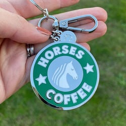 Dapplebay Keychain - Horses & Coffee
