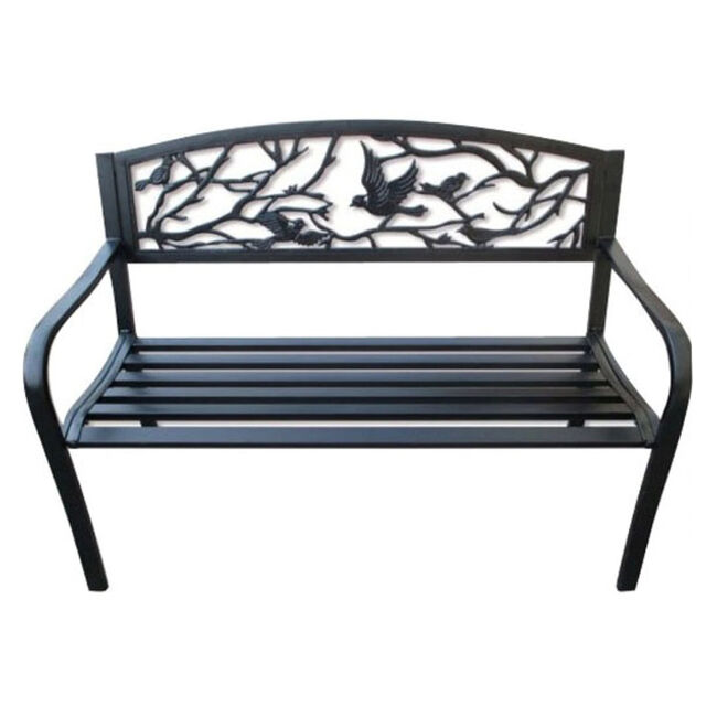 Backyard Expressions Birds Garden Bench - Black image number null
