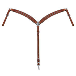 Weaver Equine Austin Contoured Leather Breast Collar - Brown
