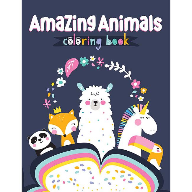Amazing Animals Coloring Book: Glittery, Soft-Touch Coloring Pad for Kids Ages 3-6 image number null
