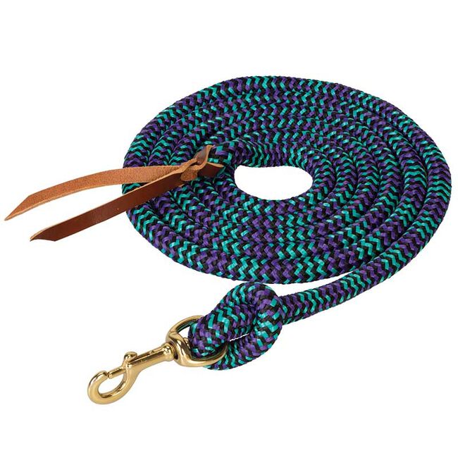 Weaver Poly Cowboy Lead with Snap, 5/8" x 10' Black/Purple/Mint image number null