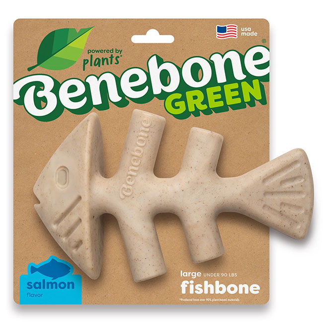 Benebone Green Plant-Based Chew Toy - Fishbone image number null