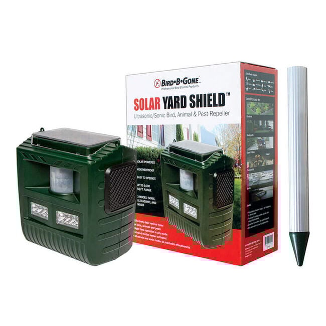 Bird-B-Gone Solar Yard Shield - Ultrasonic/Sonic Bird, Animal & Pest Repeller image number null
