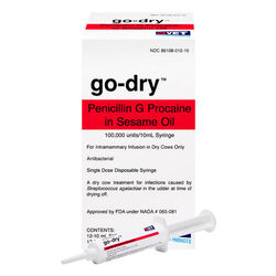 US Vet Go-Dry Penicillin G Procaine Dry Cow Mastitis Treatment - Single Syringe