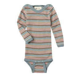 Engel Baby Wool/Silk Blend Long-Sleeve Bodysuit - Pastel