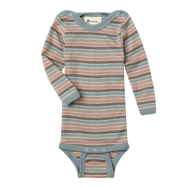 Engel Baby Wool/Silk Blend Long-Sleeve Bodysuit - Pastel image number null