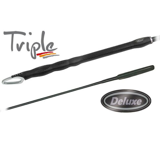 Fleck Triple Deluxe Dressage Whip image number null